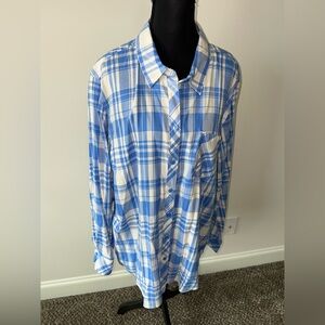 Bit & Bridle Blue and White Checkered Women’s Western Shirt size 1X
